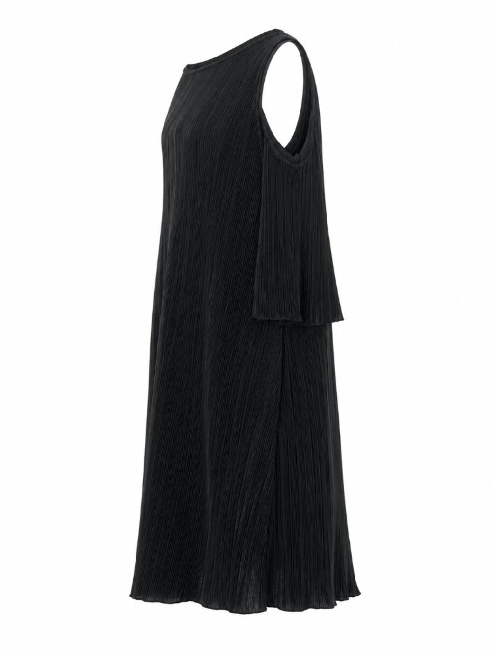 Mango Suit Women's Black Pleated Cold Shoulder Dress, XS - Picture 5 of 6